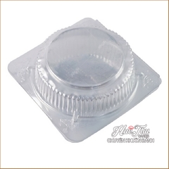 Hộp đựng bánh bông lan nắp gập 16/20cm (10 cái) - Hộp nhựa tròn đựng bánh
