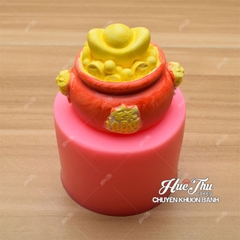 Khuôn silicon Hũ Vàng nhỏ (có thỏi vàng) Tạo Hình 3D/4D Đa Dụng