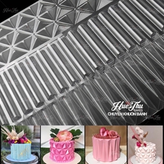 Khuôn nhựa Đá Kim Cương tam giác dài ốp viền cho bánh rau câu 3D, 4D