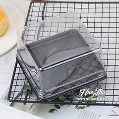 Hộp đựng bánh vuông 12x12cm đế đen, vàng, trắng cao 5/7.5cm (10 cái) đựng bánh rau câu, bông lan, Trung Thu