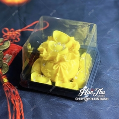 Hộp đựng bánh vuông 12x12cm đế đen, vàng, trắng cao 5/7.5cm (10 cái) đựng bánh rau câu, bông lan, Trung Thu