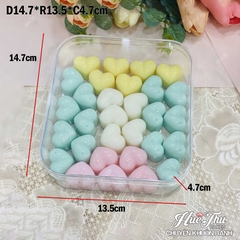 Hộp nhựa Vuông trong 11/15cm đổ thạch rau câu, đóng gói bánh kẹo