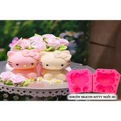 Khuôn silicon mèo Hello Kitty 7cm làm bánh rau câu 3D 4D nhấn xôi, fondant, socola, nến hanmade