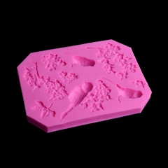 Khuôn silicon Chú Chim, Cành Hoa Lá làm bánh rau câu 3D 4D nhấn xôi, fondant, socola, nến hanmade