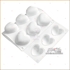 Khuôn silicon Trái Tim (4.5cm / vỉ 15 trái) làm bánh rau câu 3D 4D nhấn xôi, fondant, socola, nến hanmade