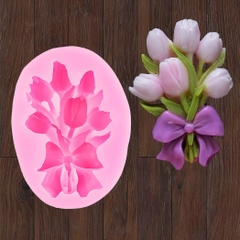 Khuôn silicon Chùm Hoa Hồng A78 làm bánh rau câu 3D 4D nhấn xôi, fondant, socola, nến hanmade