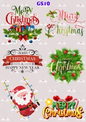 Tấm Decal Trong chủ đề Lễ Giáng Sinh - Noel, chữ dán tem dán lên bánh trang trí bánh rau câu tiện lợi (nhiều mẫu)