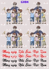 Tấm Decal Trong chủ đề Thầy Cô - Ngày Nhà Giáo, chữ dán tem dán lên bánh trang trí bánh rau câu (nhiều mẫu)