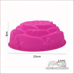 Khuôn silicon Đóa Hoa Hồng 23cm làm bánh rau câu 3D 4D mâm cúng