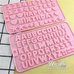 Khuôn silicon Chữ Số Trái Tim In Hoa 1.8*1.6cm làm bánh rau câu 3D 4D nhấn xôi, fondant, socola, nến hanmade