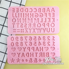 Khuôn silicon Chữ Số Trái Tim In Hoa 1.8*1.6cm làm bánh rau câu 3D 4D nhấn xôi, fondant, socola, nến hanmade