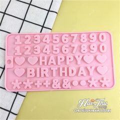 Khuôn silicon Chữ Số Trái Tim In Hoa 1.8*1.6cm làm bánh rau câu 3D 4D nhấn xôi, fondant, socola, nến hanmade