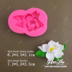 Khuôn silicon Hoa Mộc Lan 7.2cm (có lá) làm bánh rau câu 3D 4D nhấn xôi, fondant, socola, nến hanmade