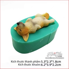Khuôn silicon Chú Chó Cute (bộ 8 khuôn) làm bánh rau câu 3D 4D nhấn xôi, fondant, socola, nến hanmade