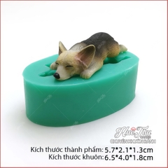 Khuôn silicon Chú Chó Cute (bộ 8 khuôn) làm bánh rau câu 3D 4D nhấn xôi, fondant, socola, nến hanmade