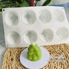 Khuôn silicon Cây Thông Noel A95 (vỉ 8 hình) làm bánh rau câu 3D 4D nhấn xôi, fondant, socola, nến hanmade