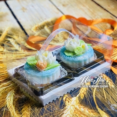 Hộp đựng bánh mica quai xách (2 bánh) đựng bánh trung thu, bông lan