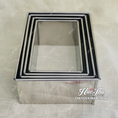 Khuôn Ring hình Chữ Nhật 18/20/22/24cm cao 8cm (inox 304) làm bánh rau câu, bánh mousse