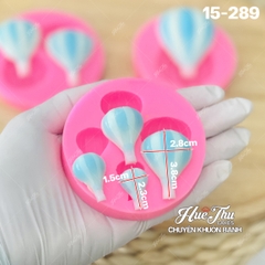 Khuôn silicon Khinh Khí Cầu A157 (set 3 khuôn nhiều mẫu) làm bánh rau câu 3D 4D nhấn xôi, fondant, socola, nến hanmade