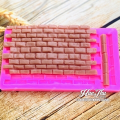 Khuôn silicon Tường Gạch A155 làm bánh rau câu 3D 4D nhấn xôi, fondant, socola, nến hanmade