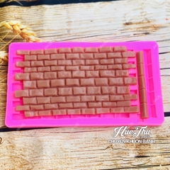 Khuôn silicon Tường Gạch A155 làm bánh rau câu 3D 4D nhấn xôi, fondant, socola, nến hanmade