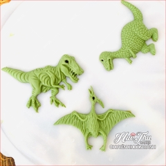 Khuôn silicon Khủng Long A161 (set 4 khuôn) làm bánh rau câu 3D 4D nhấn xôi, fondant, socola, nến hanmade