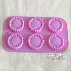 Khuôn silicon Xếp Ly Nhỏ A175 (vỉ 6 khuôn) làm bánh rau câu 3D 4D nhấn xôi, fondant, socola, nến hanmade