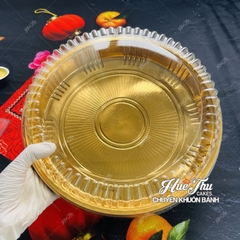 Hộp Nhựa Vàng Hình Tròn HC5 16/20/25/28cm (10 hộp, có nắp) đựng bánh rau câu cá chép, đựng bánh các loại