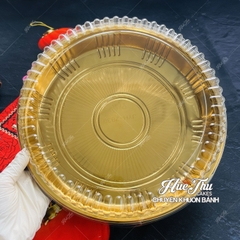 Hộp Nhựa Vàng Hình Tròn HC5 16/20/25/28cm (10 hộp, có nắp) đựng bánh rau câu cá chép, đựng bánh các loại