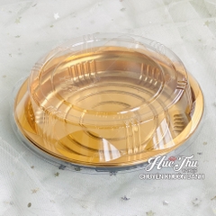 Hộp Nhựa Vàng Hình Tròn HC5 16/20/25/28/32cm (10 hộp, có nắp) đựng bánh rau câu cá chép, đựng bánh các loại