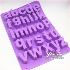 Khuôn silicon Bộ Chữ In Hoa/In Thường/Số (chữ cao 5.2cm) làm bánh rau câu 3D 4D nhấn xôi, fondant, socola, nến hanmade