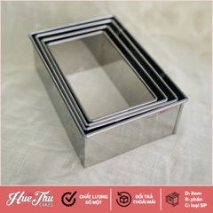 Khuôn Ring hình Chữ Nhật 18/20/22/24cm cao 8cm (inox 304) làm bánh rau câu, bánh mousse