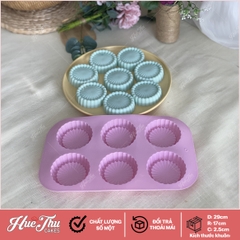 Khuôn silicon Xếp Ly Nhỏ A175 (vỉ 6 khuôn) làm bánh rau câu 3D 4D nhấn xôi, fondant, socola, nến hanmade