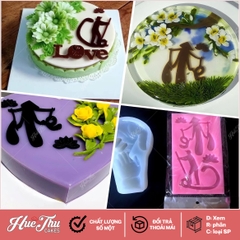 Khuôn silicon chữ Cha Mẹ 15x8cm làm bánh rau câu 3D 4D nhấn xôi, fondant, socola, nến hanmade