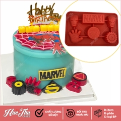 Khuôn silicon siêu nhân Marvel (bàn tay, logo, mặt nạ) làm rau câu 4D, pudding, bánh nướng