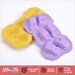 Khuôn silicon xe ô tô (6 chiếc) làm bánh rau câu 3D 4D nhấn xôi, fondant, socola, nến hanmade