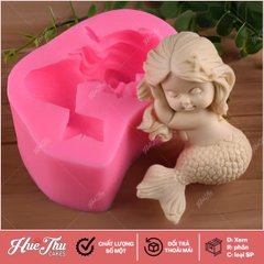 Khuôn silicon Nàng Tiên Cá làm bánh rau câu 3D 4D nhấn xôi, fondant, socola, nến hanmade