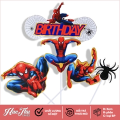 Que cắm Spider Man, người Nhện (5 chi tiết) trang trí bánh rau câu, bánh kem, bánh sinh nhật