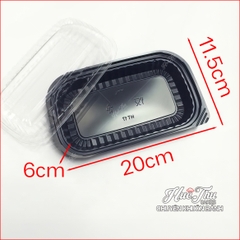 Hộp đế đen HT17 20cm (10 hộp) đựng bánh trung thu, rau câu, thức ăn, xôi