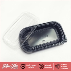 Hộp đế đen HT17 20cm (10 hộp) đựng bánh trung thu, rau câu, thức ăn, xôi