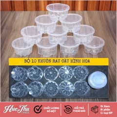 Bộ 10 khuôn đổ rau câu, bánh Flan nhiều hình 6cm -  hũ nhựa hấp bánh flan, da lợn, đựng tàu hủ singapore, panna cotta