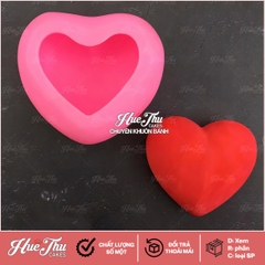 Khuôn silicon Trái Tim Trơn làm bánh rau câu 3D 4D nhấn xôi, fondant, socola, nến hanmade