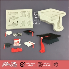 Khuôn silicon Mũ Tốt Nghiệp làm bánh rau câu 3D 4D nhấn xôi, fondant, socola, nến hanmade