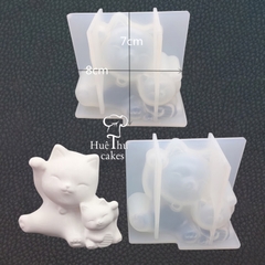 Khuôn silicon Mèo Thần Tài làm bánh rau câu 3D 4D nhấn xôi, fondant, socola, nến hanmade