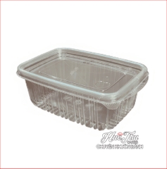 Hộp nhựa chữ nhật sọc TTK trong (10 cái) có nắp đựng thực phẩm, rau câu