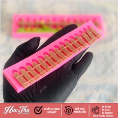 Khuôn silicon Hàng Rào Gỗ A140 làm bánh rau câu 3D 4D nhấn xôi, fondant, socola, nến hanmade