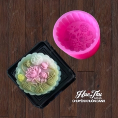 Combo 4 khuôn silicon Hoa Cúc Hoa Sen TT 13141516 A117 làm bánh rau câu 3D 4D nhấn xôi, fondant, socola, nến hanmade