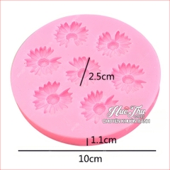Khuôn silicon hoa Cúc Họa Mi nhí (vỉ nhiều bông) làm bánh rau câu 3D 4D nhấn xôi, fondant, socola, nến hanmade