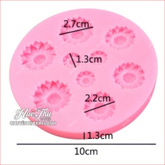 Khuôn silicon hoa Cúc Họa Mi nhí (vỉ nhiều bông) làm bánh rau câu 3D 4D nhấn xôi, fondant, socola, nến hanmade