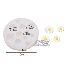 Khuôn silicon hoa Cúc Họa Mi nhí (vỉ nhiều bông) làm bánh rau câu 3D 4D nhấn xôi, fondant, socola, nến hanmade